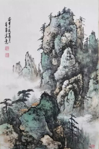 水墨丹青山水间