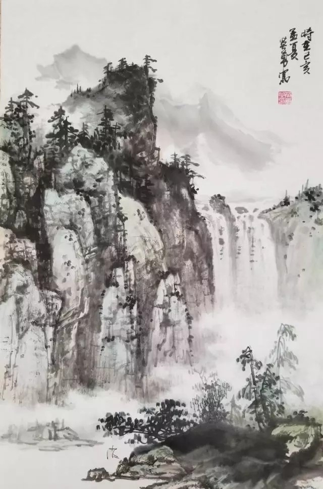 水墨丹青山水间