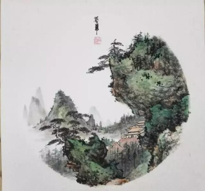 水墨丹青山水间