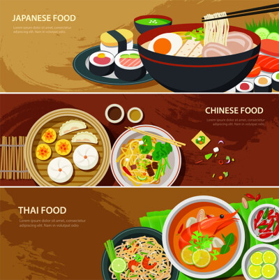 各类食物美食 手绘风格插图插画 平面菜单设计素材 AI矢量