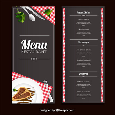 国外咖啡店西餐 高端创意菜单菜谱设计素材模板 平面设计 AI源文