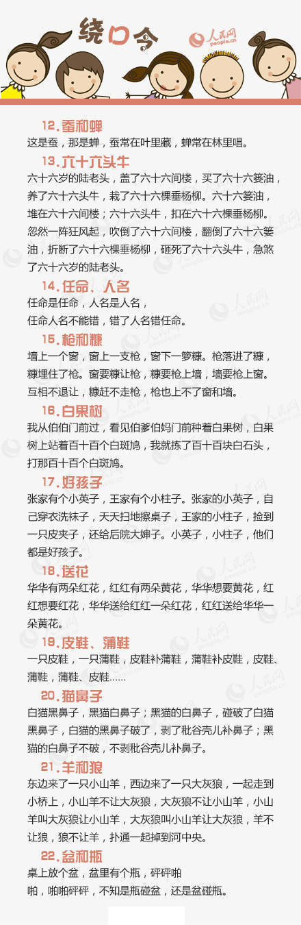 史上最全 绕口令，想要练口才的可以马一下