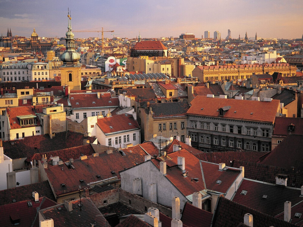 General 1600x1200 Prague Czech Republic rooftops cityscape bird's eye view city