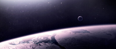 General 2560x1080 space art planet multiple display