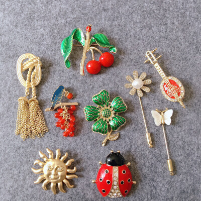 欧美古董风高档气质胸针复古西洋宫廷珐琅珍珠女泫雅包编织配饰品