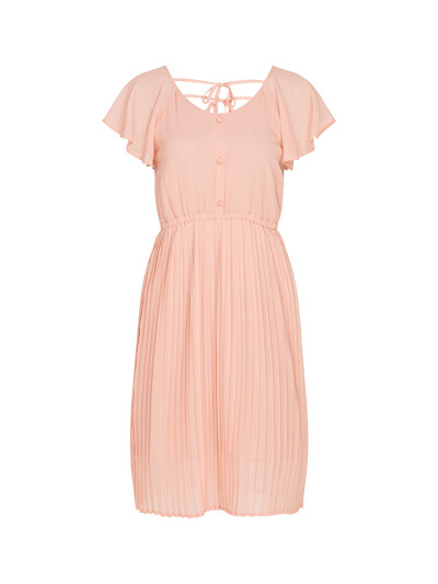 CacheCache连衣裙2019新款很仙的法国桔梗裙中长款粉色百褶裙
