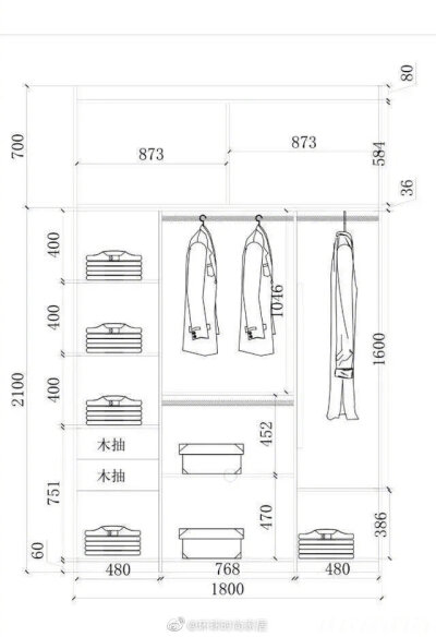 衣帽柜尺寸参考