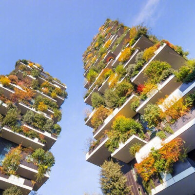 【垂直森林 Bosco Verticale】坐落在米兰的一对公寓，两栋楼共计8,900平方米的露台上、种了900多棵树。作为最新的绿色节能循环建筑，这里的雨水和污水都会经过处理后循环利用，树木和植物可以降低光污染并散热。对种…