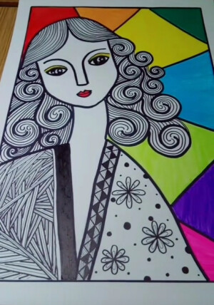 儿童线描画