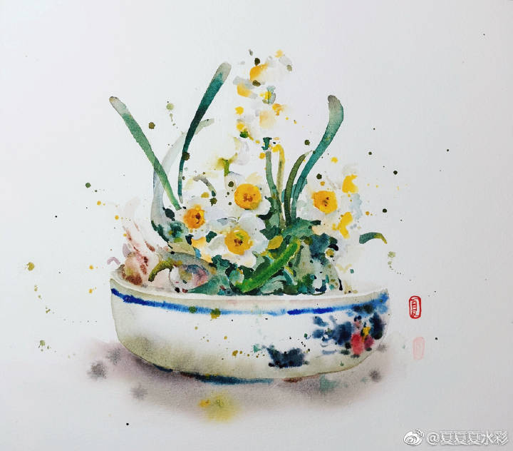 水彩水彩 （作者： 夏夏夏水彩 ）绘画题材：水果花卉