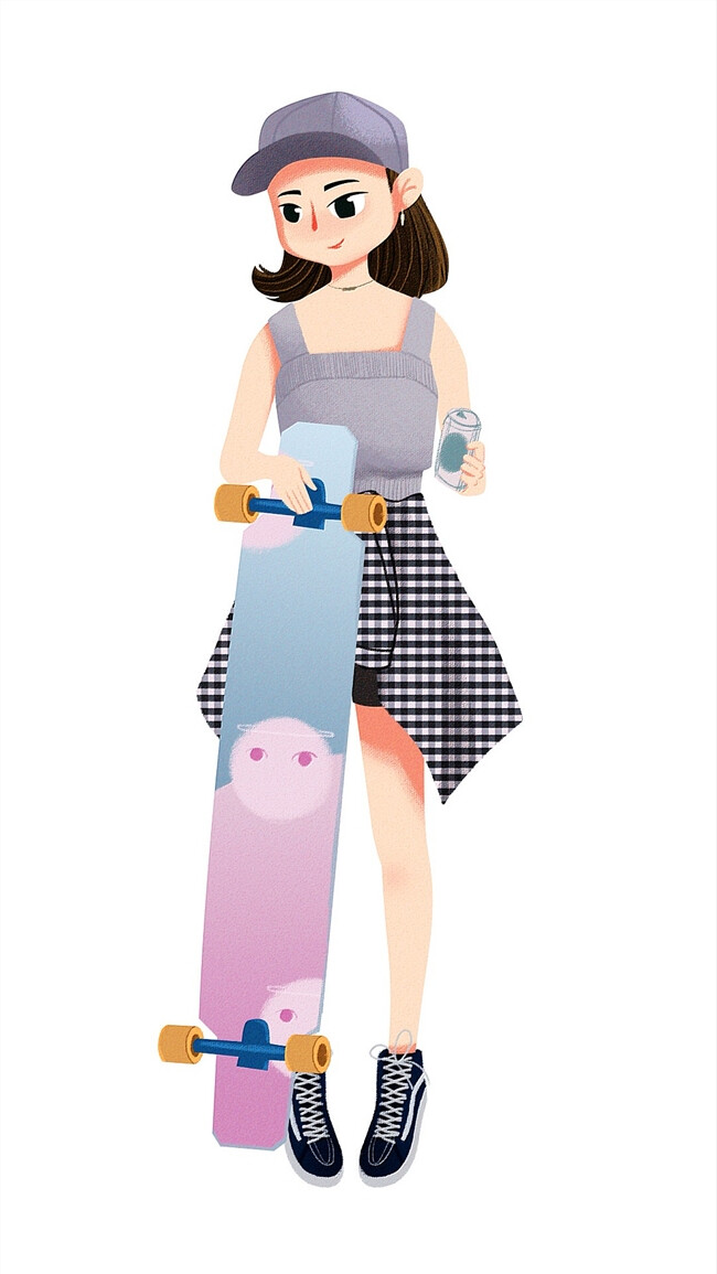 创意滑板女孩