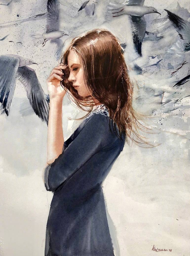 水彩画家 Veronika Kalacheva 人物绘画作品 | kalachevaveronika.com