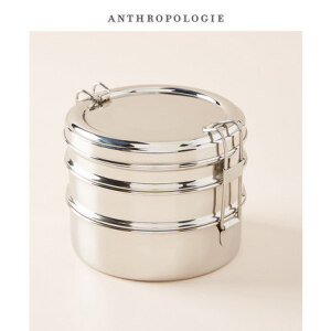 Anthropologie 时尚不锈钢午餐盒3层 美国进口便携旅行便当盒饭盒