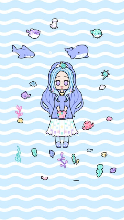 蔷薇自制壁纸‖pastel girl/粉彩女孩/装扮少女
海女