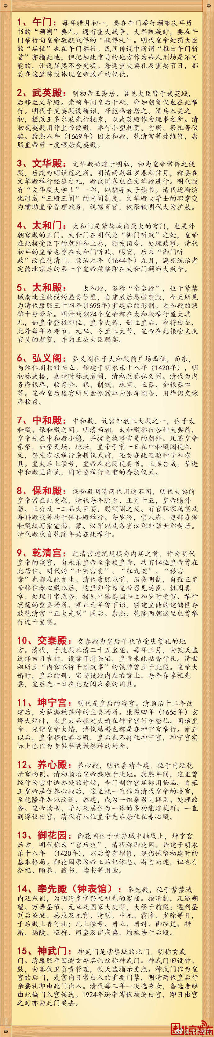 故宫官方推荐的游览路线 值得一看的资讯 ​