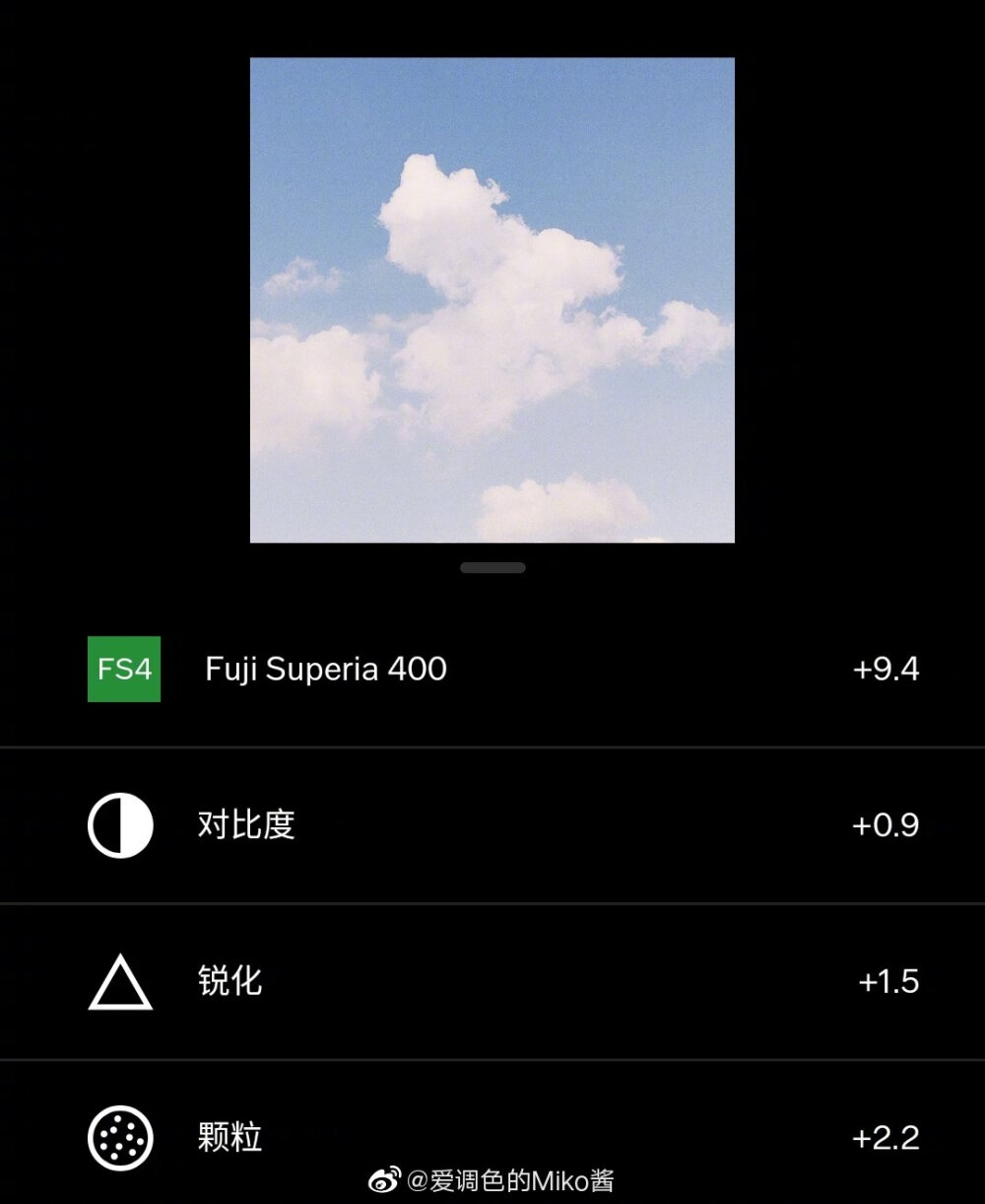 下午好鸭 分享几个常用的vsco滤镜
具体的参数还是得根据照片本身去调整哦
cr@爱调色的Miko酱
#VSCO调色教程# ​