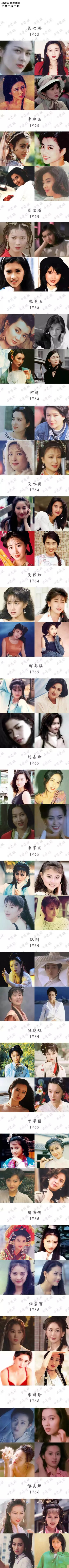 150位华人女演员（1950—1999年出生）颜值一览表
不仅是审美的变迁，更是时尚的轮回