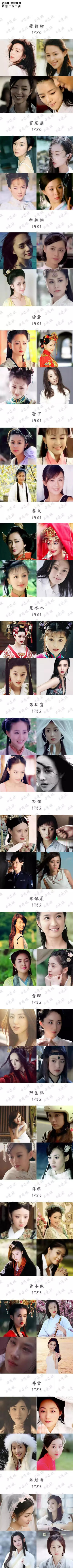 150位华人女演员（1950—1999年出生）颜值一览表
不仅是审美的变迁，更是时尚的轮回