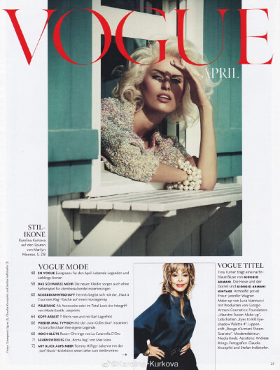 #Scan By Me#｜#Karolina Kurkova# for Vogue Germany - April 2013.