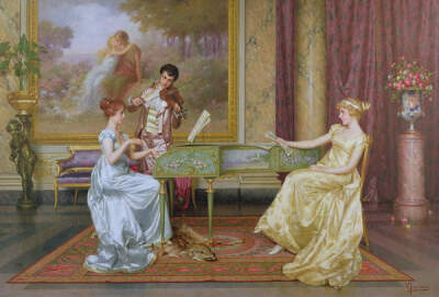 意大利画家维托里奥·雷格尼（Vittorio Reggianini）笔下充斥着浪漫音符的贵族生活。 ​​​​