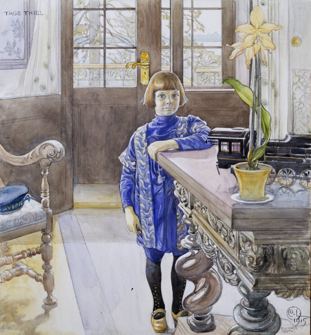 瑞典画家卡尔·拉森（Carl Larsson）终生都在以家庭、妻子和儿女为灵感进行创作，由他呈现在画中的生活，如今被称为“瑞典风格”，是全世界对瑞典、甚至北欧审美想象的源头。时隔百年，我们依然能嗅到画中花艺的清香。 ​​​​