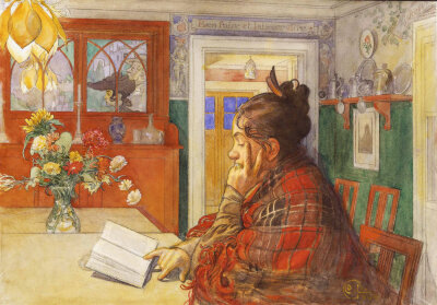 瑞典画家卡尔·拉森（Carl Larsson）终生都在以家庭、妻子和儿女为灵感进行创作，由他呈现在画中的生活，如今被称为“瑞典风格”，是全世界对瑞典、甚至北欧审美想象的源头。时隔百年，我们依然能嗅到画中花艺的清香…