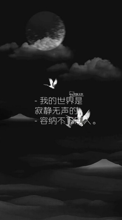 在她的心里潜伏着一个深渊，扔下巨石也发不出声音。#黑白壁纸