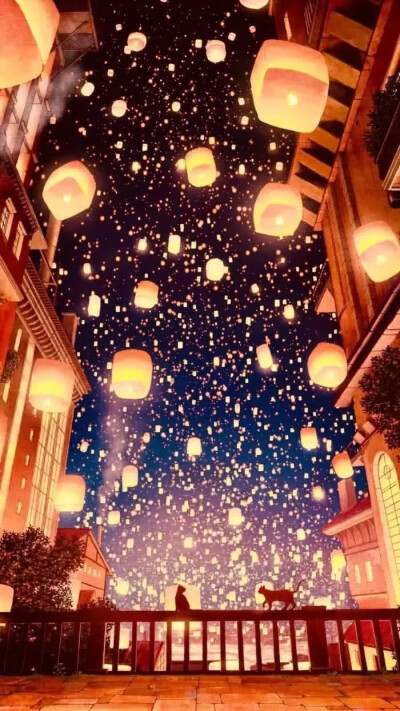 夜景【孔明灯】