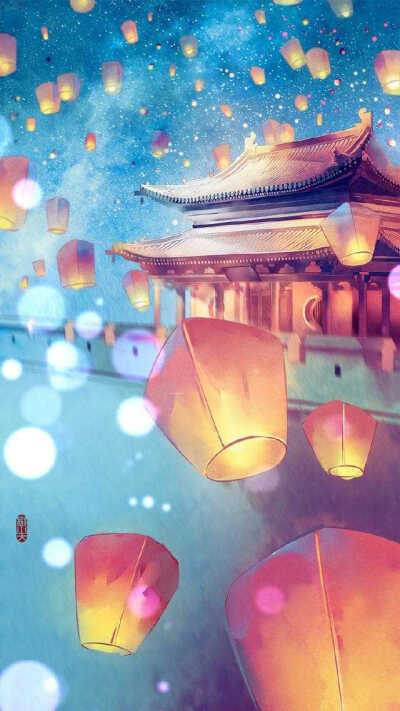 夜景【孔明灯】