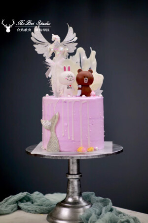 布朗熊可妮兔可爱蛋糕 网红风滴落蛋糕 ins风蛋糕