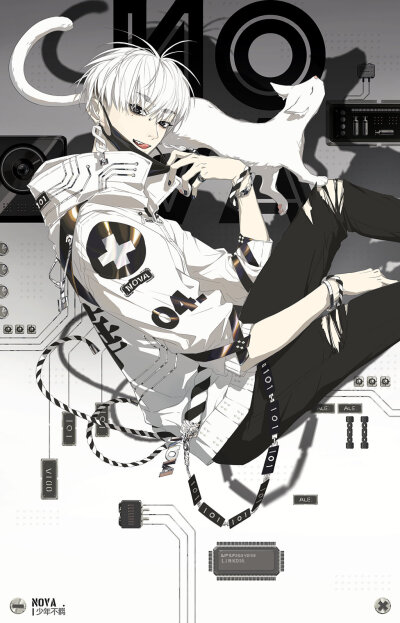 特立独行，少年不羁的猫系酷boy！
画师：清风澈