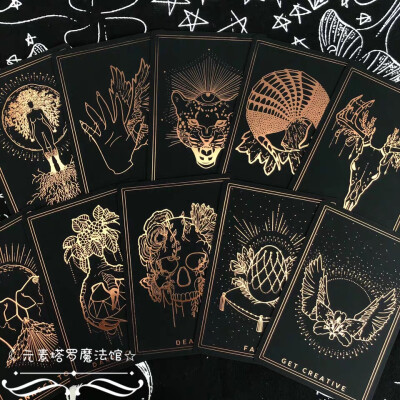 进口命运脉络神谕卡 BLACK ROSE GOLD ORACLE DECK 黑金版 送牌袋