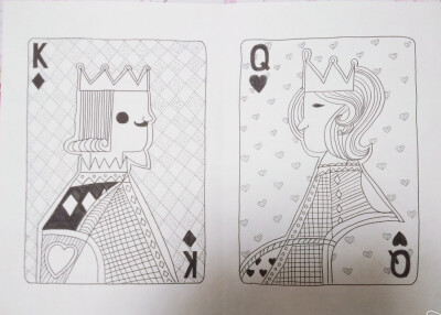 线描画——扑克
