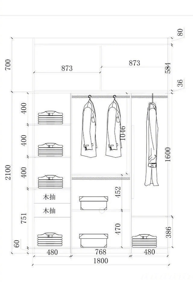 【必备】衣柜内部结构及具体尺寸设计 ​​​​