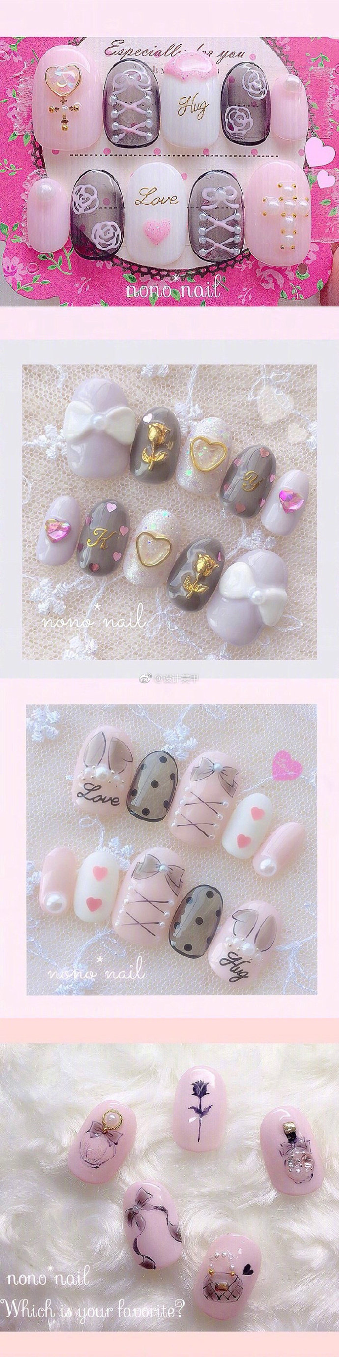 36款日系少女心美甲分享 ​​​。