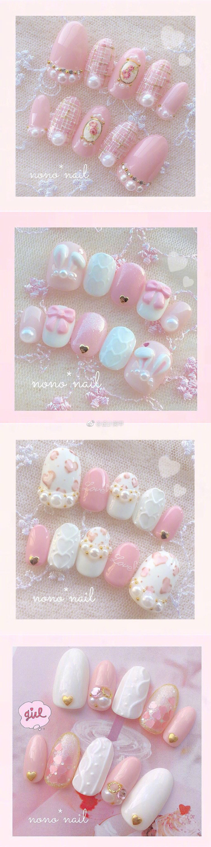 36款日系少女心美甲分享 ​​​。