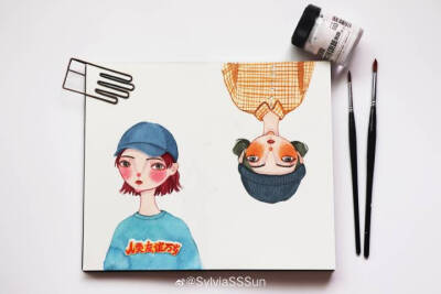 【复古风格水彩女孩】摆拍真的太好看啦 #爱与艺术# | @SylviaSSSun ​​​