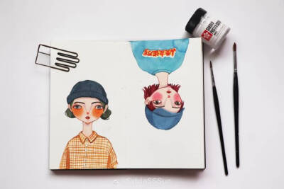 【复古风格水彩女孩】摆拍真的太好看啦 #爱与艺术# | @SylviaSSSun ​​​