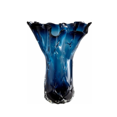 Large Cobalt Blue Art Glass Vase - transitional - Vases - Pizzazz! Home Decor, LLC