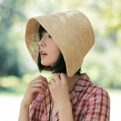 草帽女拉菲草草帽夏天文艺小清新防晒遮阳帽出游海边海滩太阳帽子