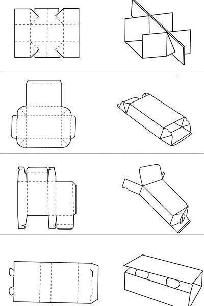 包装盒形结构图 需转~ ​