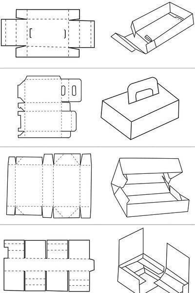 包装盒形结构图 需转~ ​