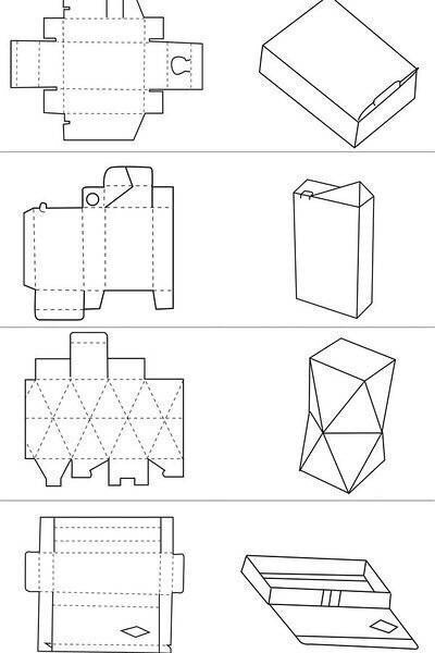 包装盒形结构图 需转~ ​