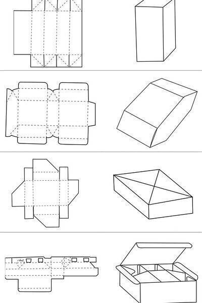 包装盒形结构图 需转~ ?