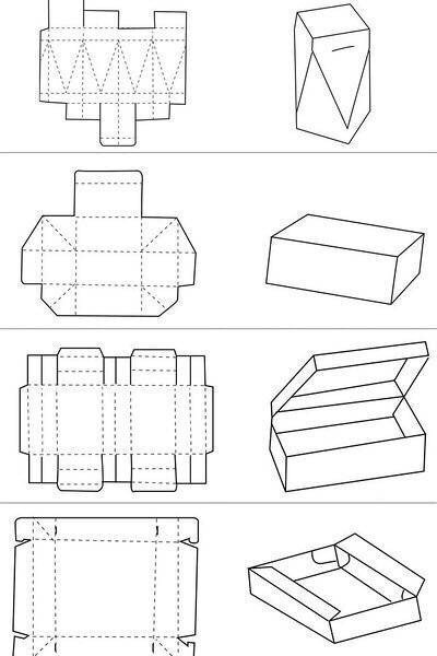 包装盒形结构图 需转~ ​