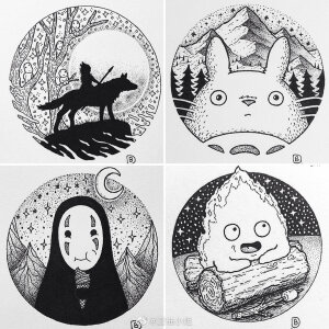 线稿 黑白手绘