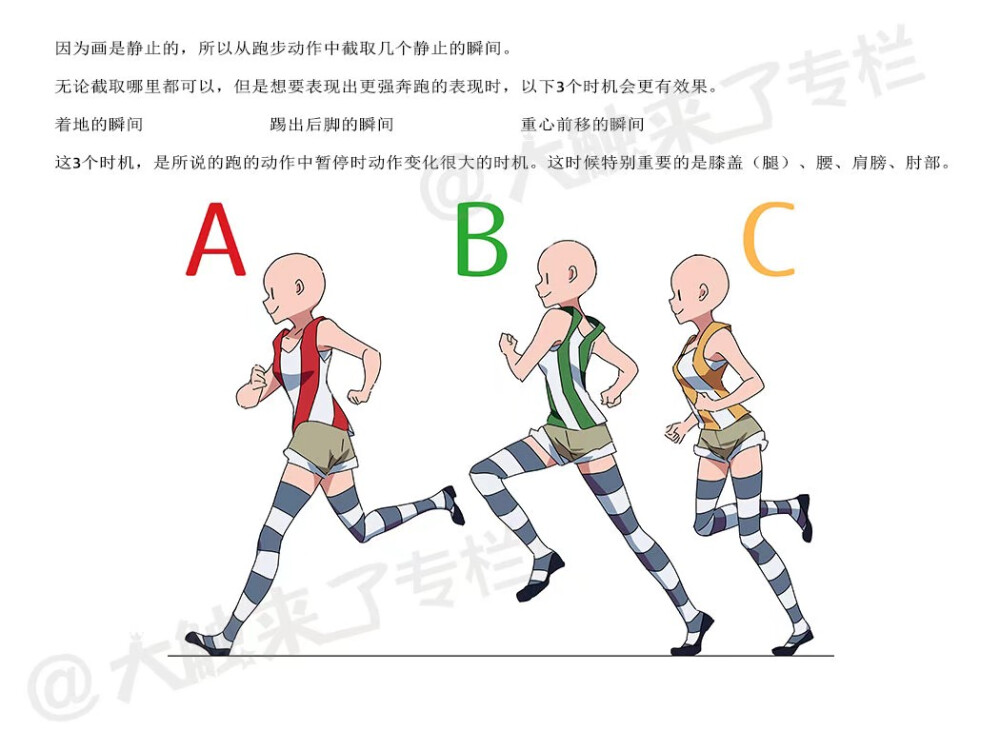 跑步动作 绘画教程