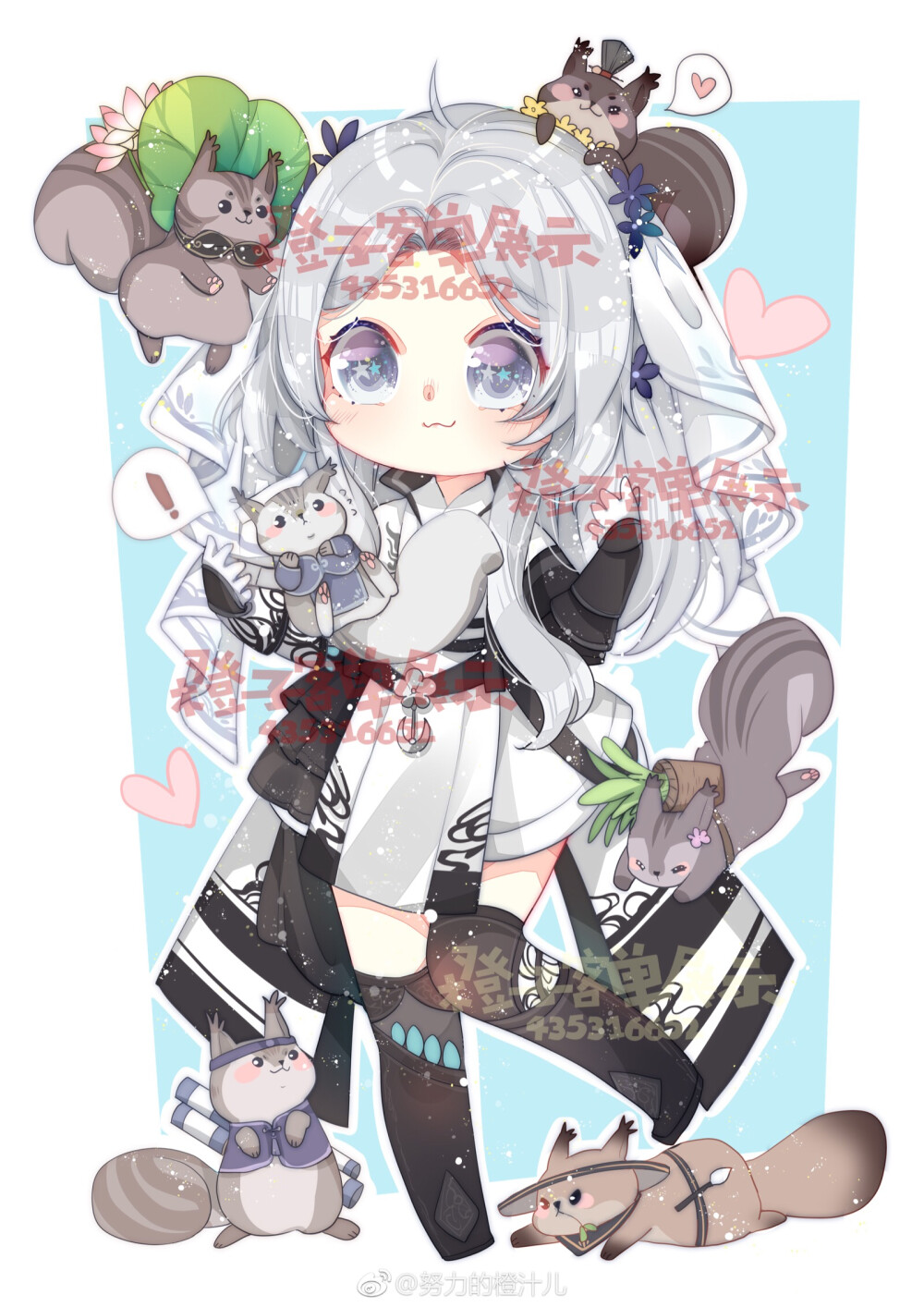 Q版人物 微博id：努力的橙汁儿