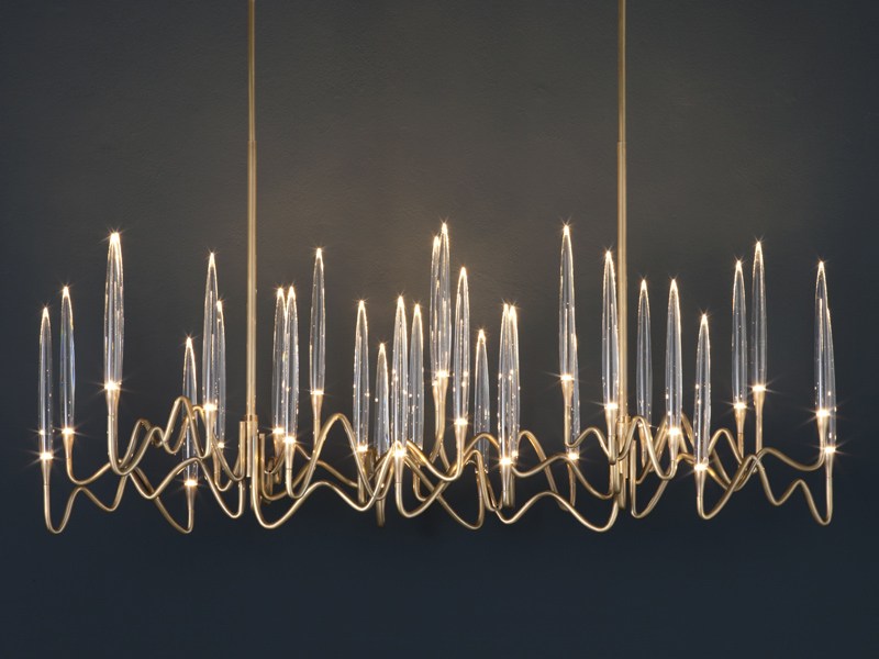 IL PEZZO 3 Long Chandelier by Il Pezzo Mancante design Cosimo Terzani, Barbara Bertocci : Download the catalogue and request prices of Il pezzo 3 | long chandelier by Il Pezzo Mancante, led brass pendant lamp design Cosimo Terzani, Barbara Bertocci, Il Pe