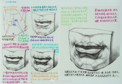 素描石膏头像手稿 步骤详解 ​（转） ​